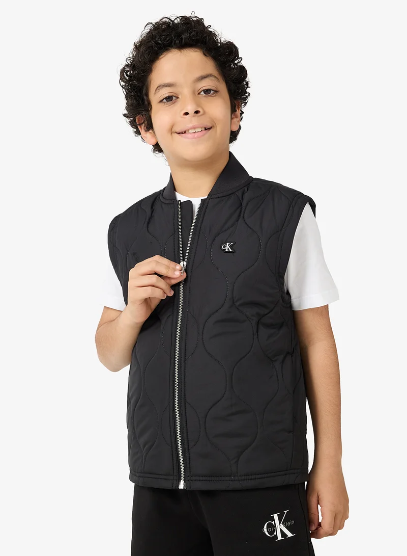 Youth Logo Sleeveless Puffer Jacket